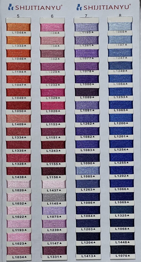 Colour chart for Embroidery threads – Liza Industrial Supply